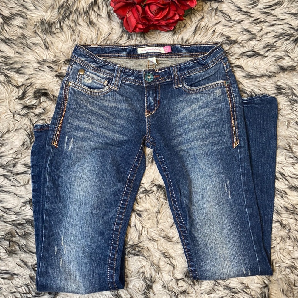 Vintage Y2K Early 2000s Aeropostale Dark Blue Flare Jeans